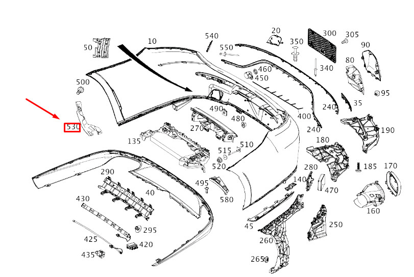 NEW MERCEDES-BENZ E C238 REAR LEFT BUMPER REINFORCEMENT 