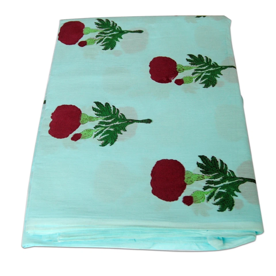 Индийская хлопчатобумажная ткань ручной работы с принтом 5 ярдов Sanganeri Voile для бега - Изображение 4 из 4