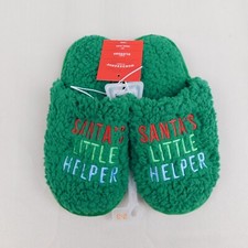 Wondershop Santa's Helper Kids Sherpa Christmas Slippers - 2-3, Green 3336