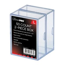 Ultra Pro 2-Piece Clear Card Storage Box Holds 50 Standard Cards (2 50ct boxes)