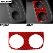 Red Carbon Fiber Rear Water Cup Holder Panel Cover Trim For Honda Odyssey 05-10