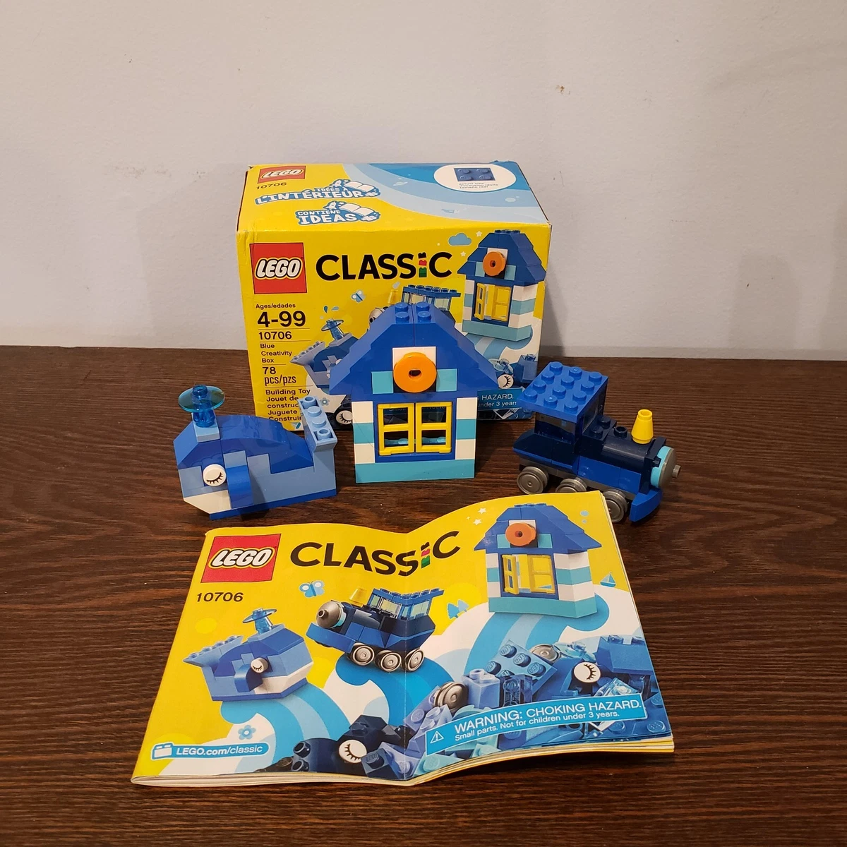 LEGO 10706 Classic Blue Creativity Box 78 Pieces Makes 3 Models 100 complete