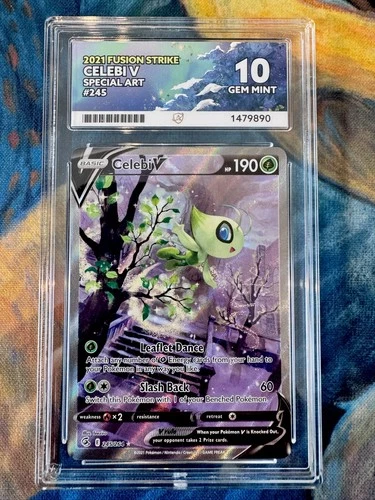 Pokemon 2021 - Fusion Strike - Celebi V #245 - Special Art - ACE 10 [Perfect]