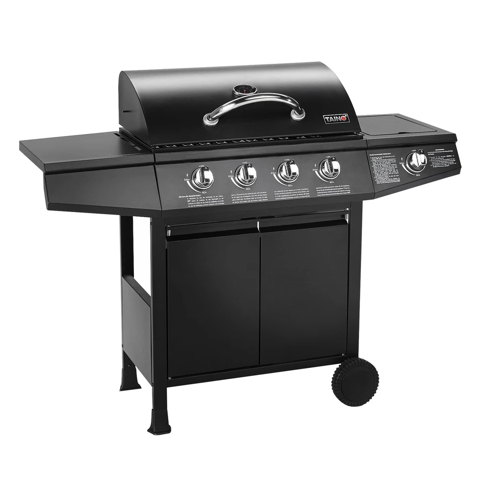 B-Ware TAINO BASIC Gasgrill BBQ Grillwagen 4 Edelstahl Brenner Seitenkocher TÜV