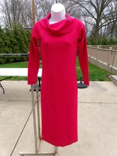 NWOT ANN TAYLOR RED COWL NECK SWEATER DRESS S