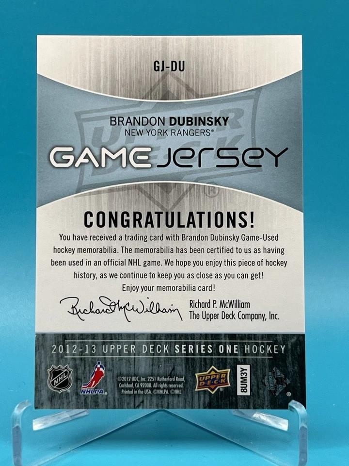 2012-13 Upper Deck Game Jersey Brandon Dubinsky #GJ-DU - Image 2 of 2