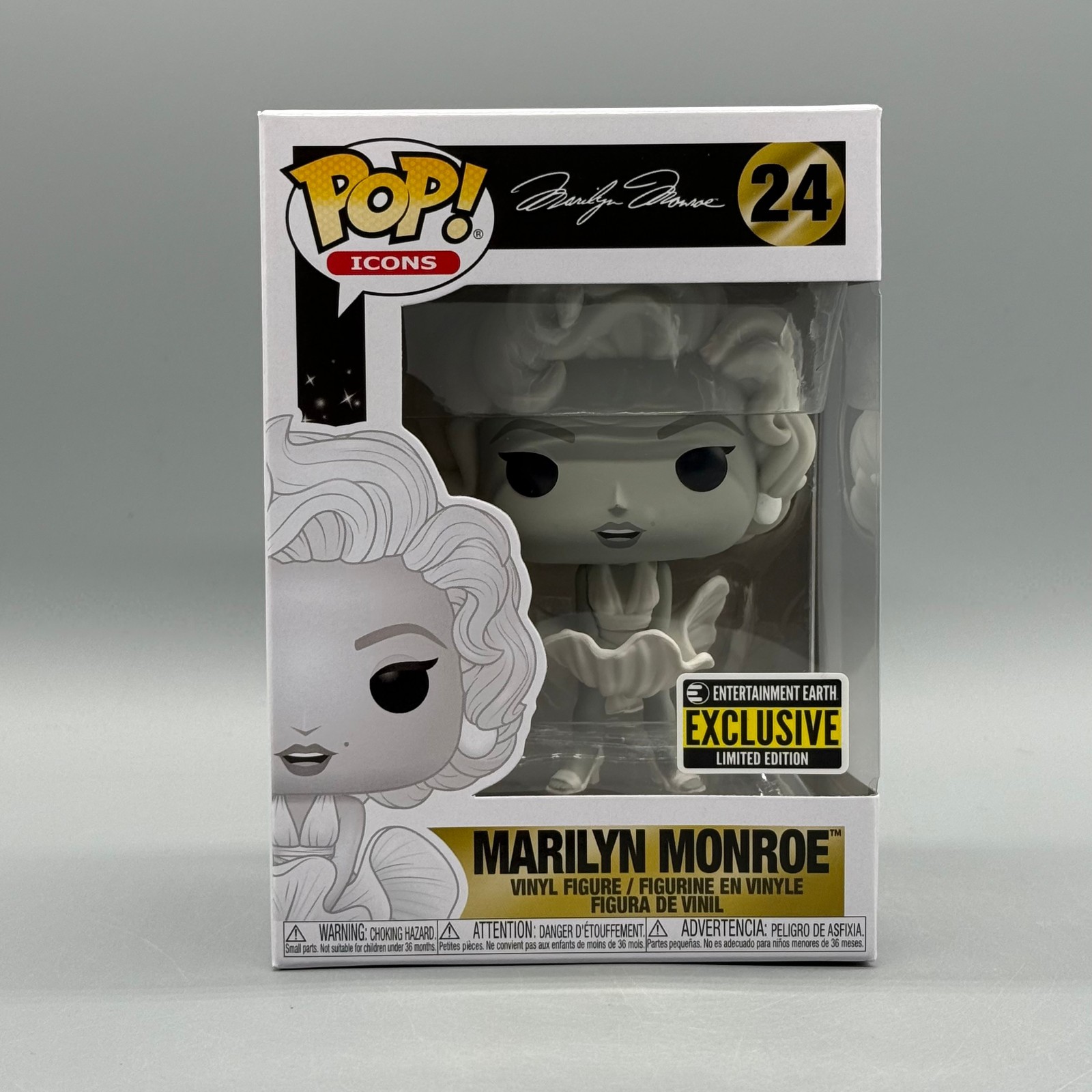 Funko Pop! #24 Marilyn Monroe Black &Amp; White Ee Exclusive W/ Protector *Vaulted*