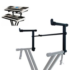 2 Tier Keyboard Stand Attachment, 54-88 Key, Adjustable 15-27 inch,Digital Piano