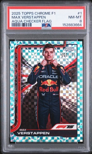 2025 Topps Chrome Formula 1 F1 Max Verstappen Portrait Aqua Refractor /199 #1