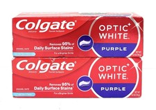 Lot of 2 Colgate Optic White Purple Whitening Toothpaste Fresh Mint Paste 4.2oz