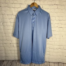 Collars Co Button Down Polo Dress Shirt Mens XL Blue English Spread Golf NWOT