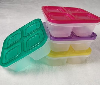 Bento Snack Boxes - 4-Compartment Food Containers for School/Work- (4 PACK)