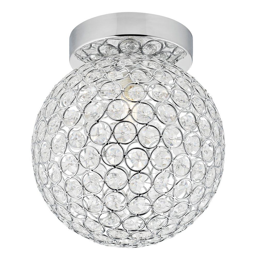 Modern Chrome and Clear Glass IP44 Rated Bathroom Ceiling Light by Happy Home...