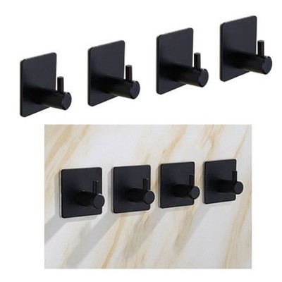 4x Clothes Hooks Strong Adhesive Wall Hook 304 Stainless Steel Hanging Hooks SET