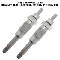 2 GlüHkerzen FüR Jeep Cherokee 2.1 TD Renault 1.9 D Aluminium M12X125