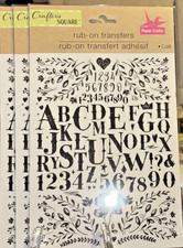 Lot 3 Crafter  s Square Paper Crafts Rub-on Transfers Sheets Unopened Letters