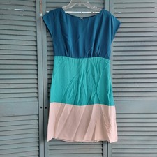 Eliza J Cute Classy Silk Blue Dress ~ Sleeveless ~ Sz 6 ~ Knee Length