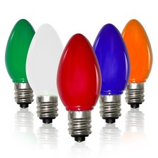 5 Pack C7 LED Christmas Light Bulbs, 0.6W Energy Saving E12 Candelabra Base Nigh