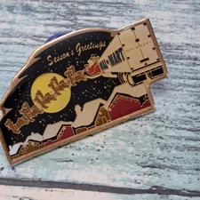 Walmart Associate Employee Pin - Christmas Sleigh Semi Reindeer Santa Roof Tops