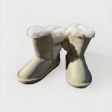 The Children  s Place Boots Toddler Girls Sz 5 Beige Faux Fur Lined Bow Winter