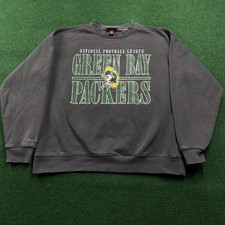 Vintage Green Bay Packers Sweatshirt Mens S Gray Y2K NFL Football Sweater