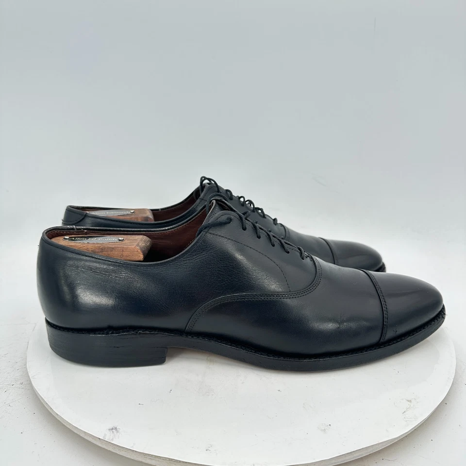 Allen Edmonds Park Avenue Men Size 9.5A Black Leather Cap Toe Oxford Dress Shoes - Image 4 of 4