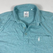 Johnnie-O Hangin' Out Polo Shirt Mens Large Blue Pocket Logo Short Sleeve Casual