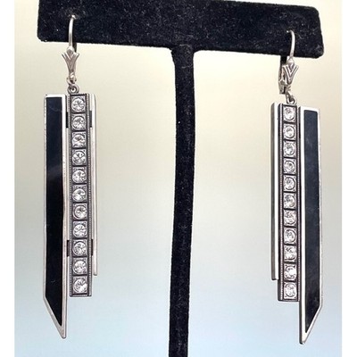 925 STERLING SILBER EMAILLE UND CZ ABSTRAKTES GEOMETRISCHES DESIGN 2 HIMMEL
