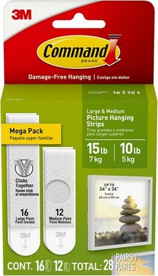 56 Pack Large Medium Command Strips