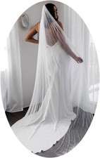Bridal Wedding Veils Long Pearl Veil 1T White Bridal Veil for Wedding Hair Acces