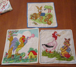3 - Vintage Child Children's Hanky / Handkerchief