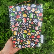 EUC Sugar Booger Hedgehog Lunch Sack / Insulated Lunchbox Mushrooms Porcupines