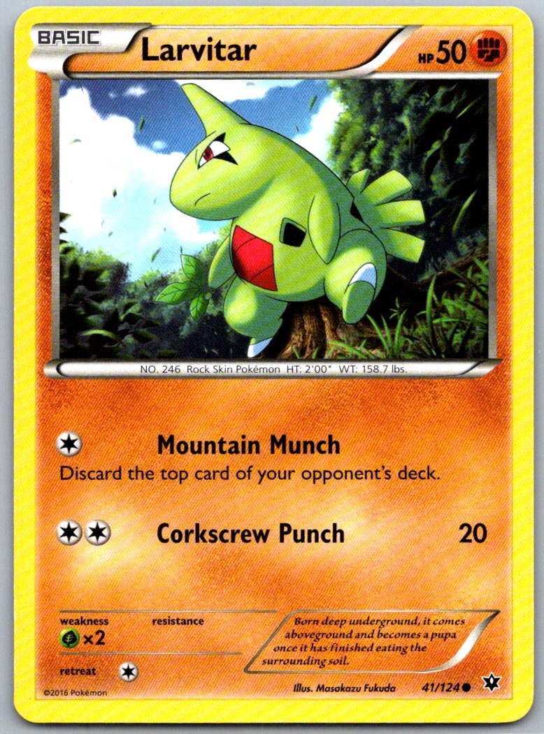 Larvitar (41) 41/124 -XY - Fates Collide Common NM