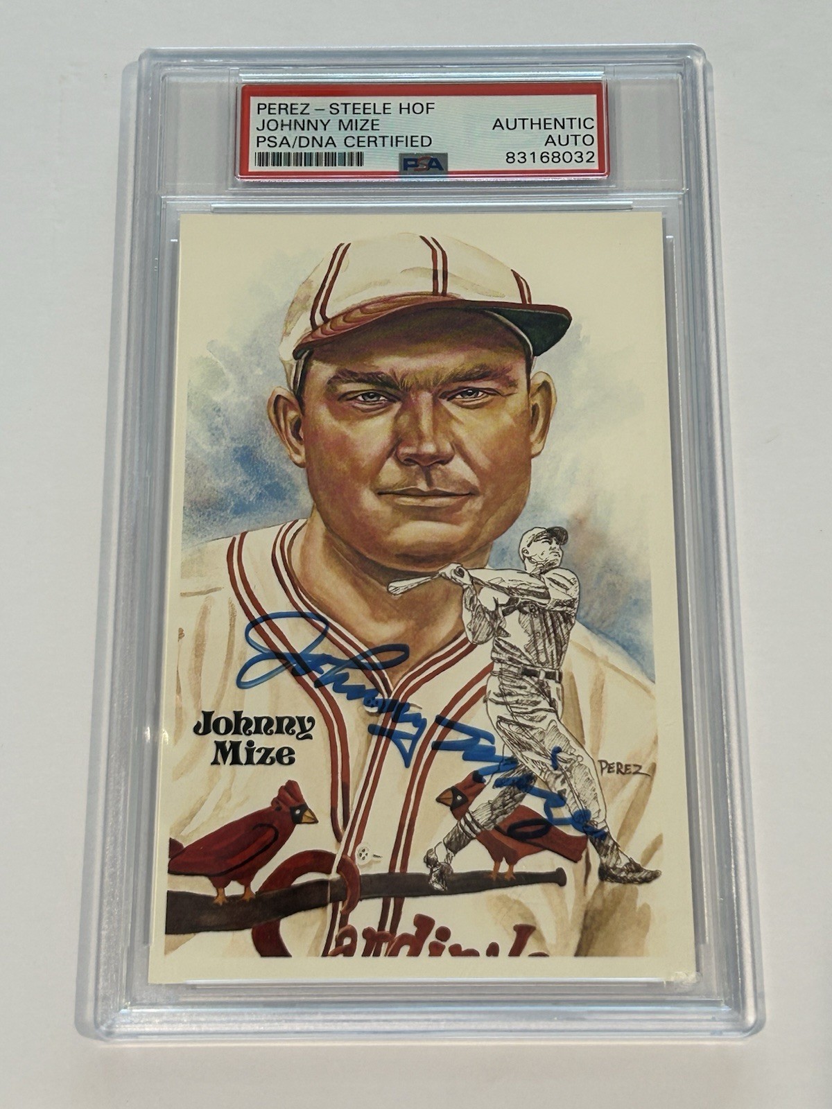 Johnny Mize #176 Baseball Cards 1981 Perez Steele HOF Postcard trading card — raw and PSA graded price guide