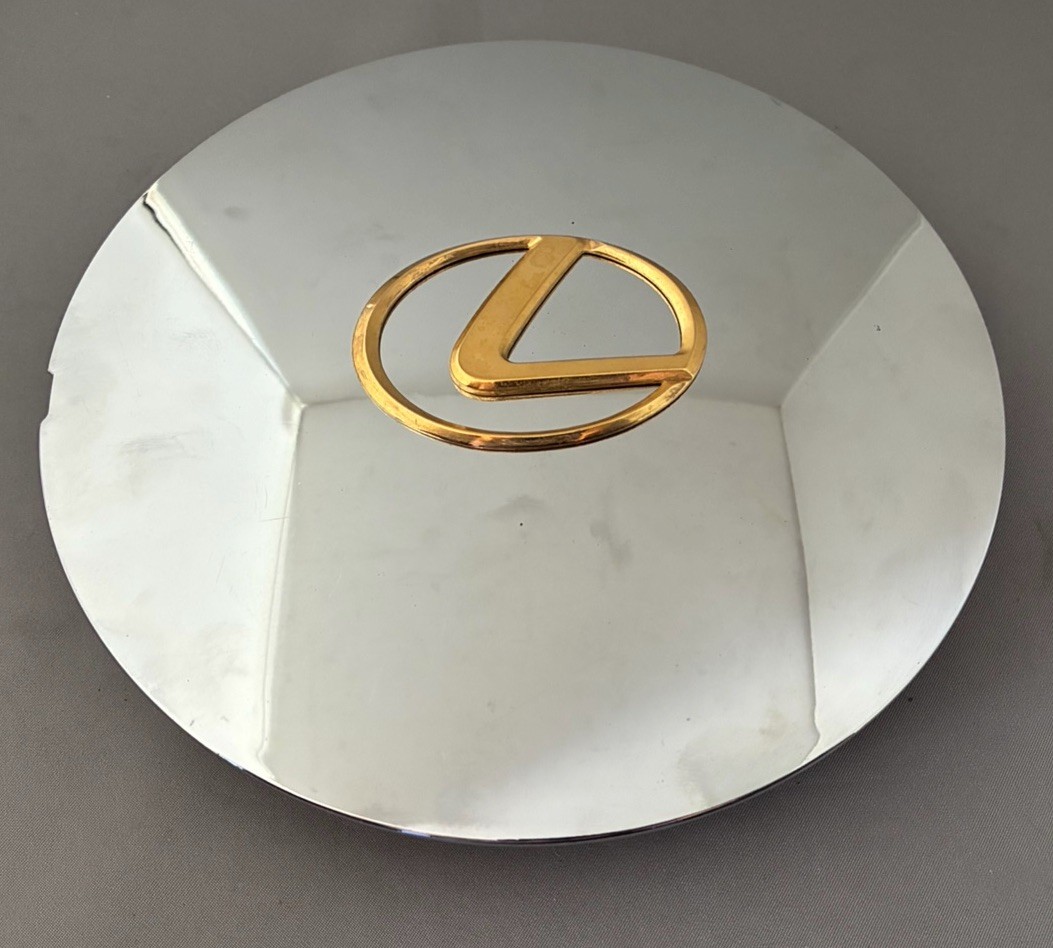 Center Cap (1) 7.5” Lexus Chrome W/ Gold Logo Fits 1993-1994 LS400 W/ 16” Wheels