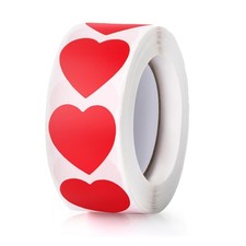 500Pcs Red Heart Stickers, 1 Valentines Day Love Shape Labels, Self-Adhesive ...