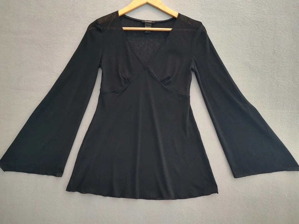 复古 Y2K Express See-thru 婴儿娃娃束腰外衣哥特式仙女垃圾女巫上衣 W 码 — 第 2/4 张图片