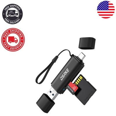 Dual Slot SD & MicroSD Card Reader: USB 3.0 & USB-C Adapter for Fast Transfers