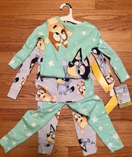 NWT Bundle of 2 Sets Bluey Pajamas - Unisex - Size 4T - Blue - Green - Cotton
