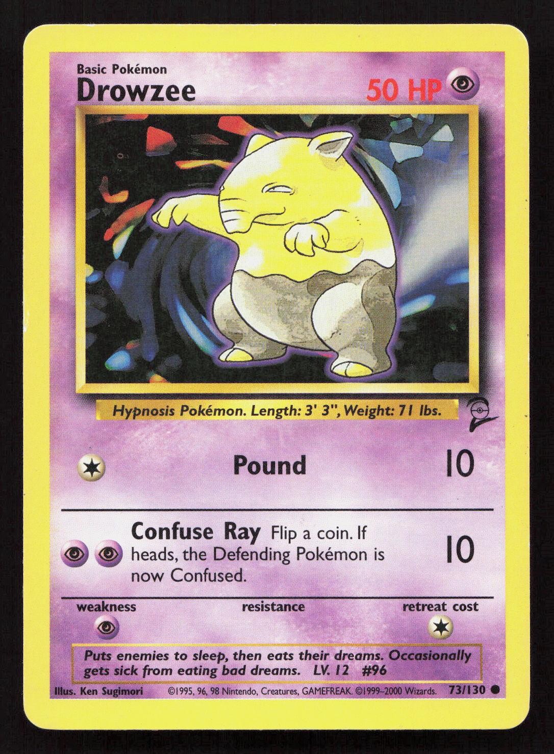 Pokemon DROWZEE 73/130 BASE SET 2