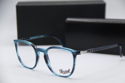 NEW PERSOL P 3338-V 1193 BLUE HORN AUTHENTIC FRAMES EYEGLASSES 50-21