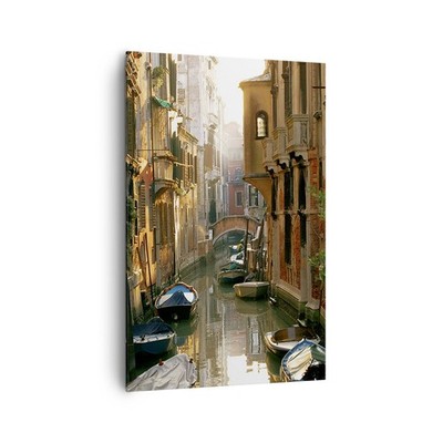 Wandbilder 80x120cm Leinwandbild Venedig Brücke Wasser Haus Bilder Art Wanddeko