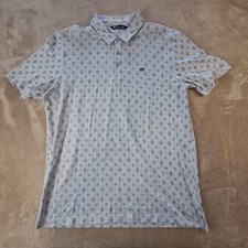 Travis Mathew Polo Shirt Mens 2XL XXL Stretch All Over Mid Scale Geo Print