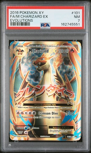 2016 POKEMON XY EVOLUTIONS #101 FULL ART/M CHARIZARD EX PSA 7