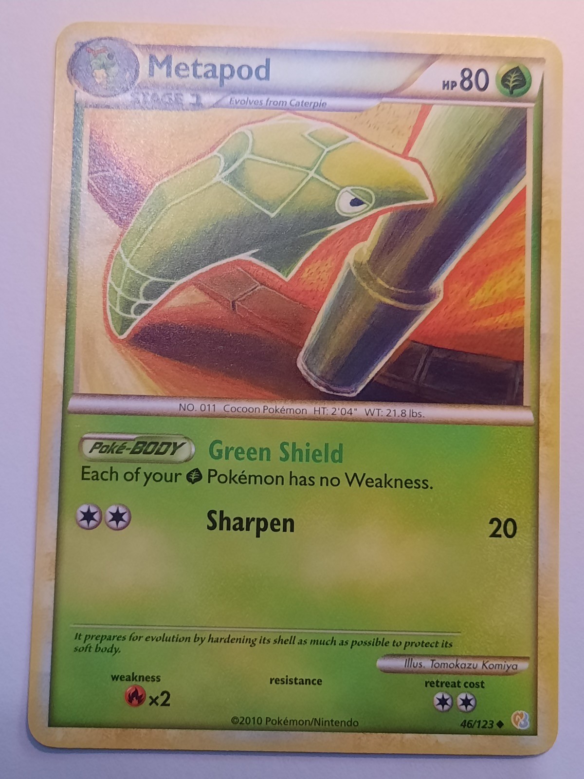 Metapod 46/123 UC HeartGold & SoulSilver Pokemon NM