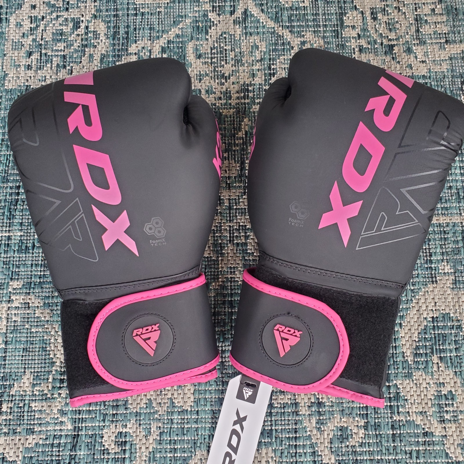 Women's Pink Black RDX 12oz Boxing Gloves