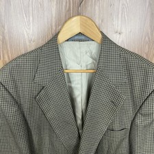Haggar USA Made Sport Coat Mens 44L Beige Multicolor Textured Two Buttons