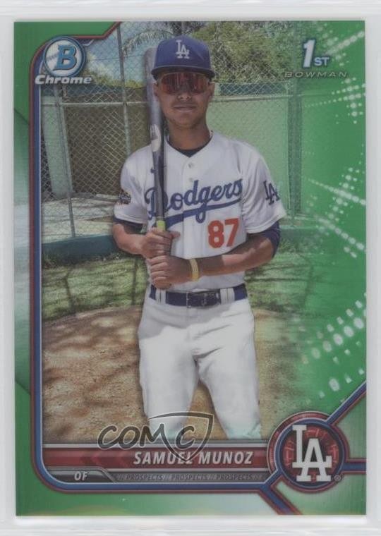 2022 Bowman Chrome Prospects Green Refractor 75/99 Samuel Munoz #BCP-161 0o48