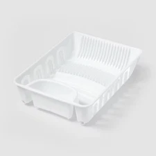 Plastic Dish Drainer White  Freestanding Polypropylene Dish Drying Rack,