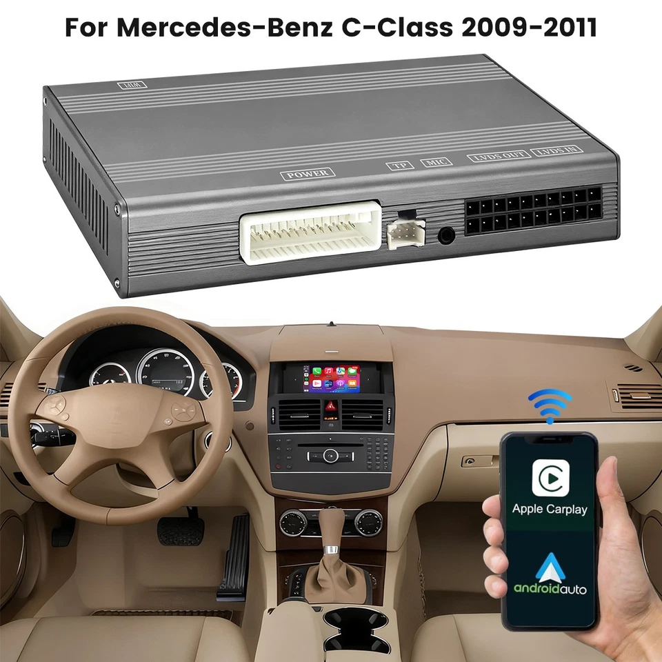 Wireless Carplay Android Auto For Mercedes-Benz NTG4.0 A/B/C/E GLA GLK SLK 09-12 Foto 2 de 4